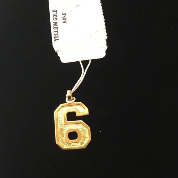 Gold Raised Edge Number Charm (E2) - Picture 1 of 4